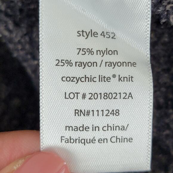 Barefoot‎ Dreams CozyChic Lite Gray Wrap Open Front Cardigan Sz XS / Small - Picture 12 of 14